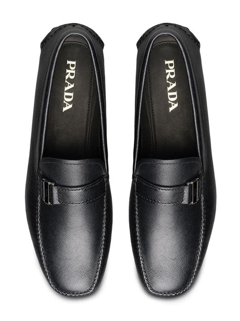 prada mens boat style driving shoes black|prada mens slides.